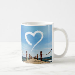 Taza De Café Nube sin fin de trayectoria en forma de corazón