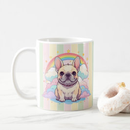 Taza De Café Nubes arcoiris del Bulldog francés kawaii
