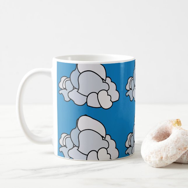 Taza De Café Nubes Blancas (Con donut)