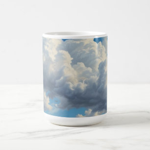 Taza De Café Nubes blancas y cielo azul despejado