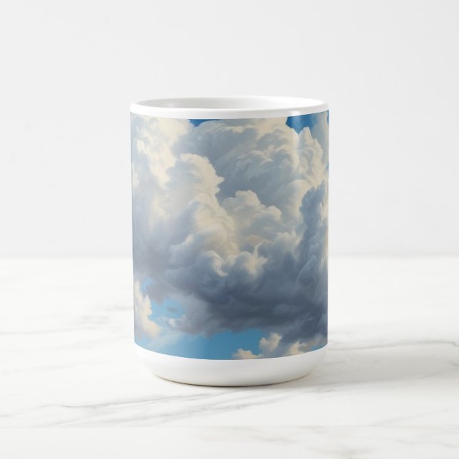 Taza De Café Nubes blancas y cielo azul despejado (Centro)