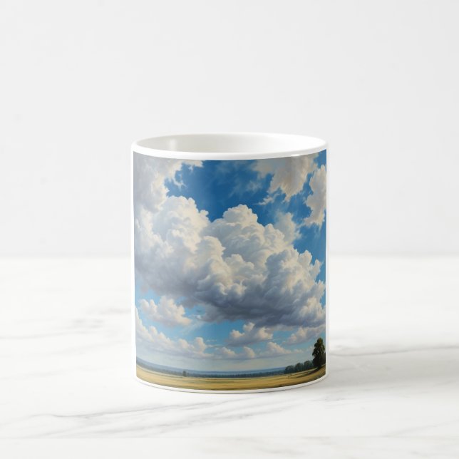 Taza De Café Nubes blancas y cielo azul despejado (Centro)