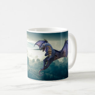 Taza De Café Nubes de dragón volador de fantasía