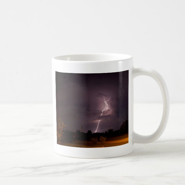 Taza De Café Nubes de tormenta de relámpago nocturno (Derecha)