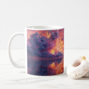 Taza De Café Nubes dramáticas surrealistas con puesta de sol ar
