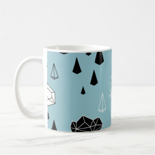 Taza De Café Nubes geométricas y lluvias, patrón ininterrumpido