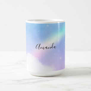 Taza De Café Nubes mágicas pasteles y arcoiris