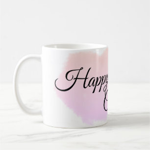 Taza De Café Nubes naranjas rosas pastel feliz cumpleaños moder