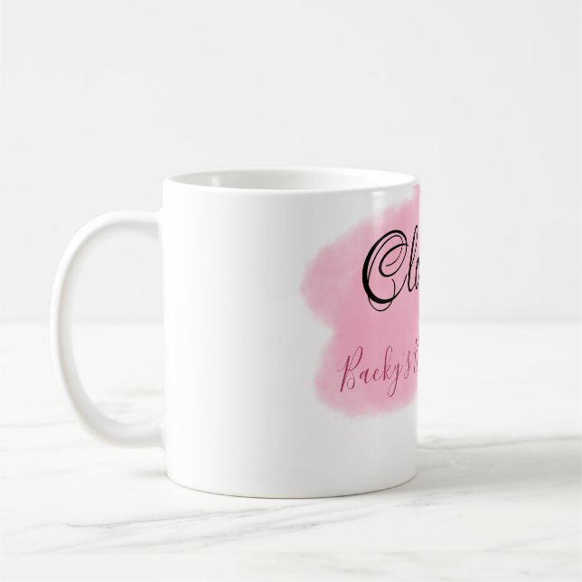Taza De Café Nubes nueve rosa pastel despedida de soltera named (Izquierda)