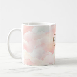 Taza De Café Nubes Rosadas Corazón de Amor