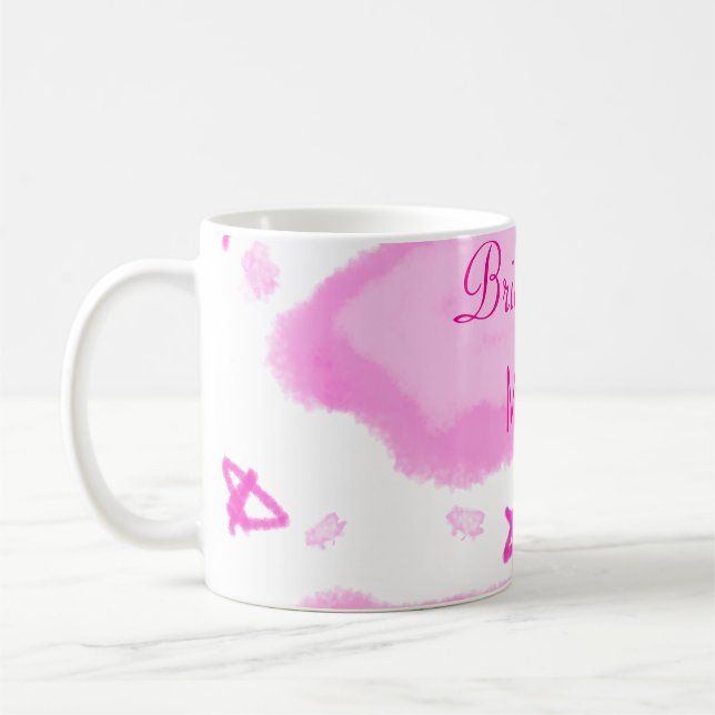 Taza De Café nubes rosas estrellas pastel bridesmaid giratorio  (Izquierda)