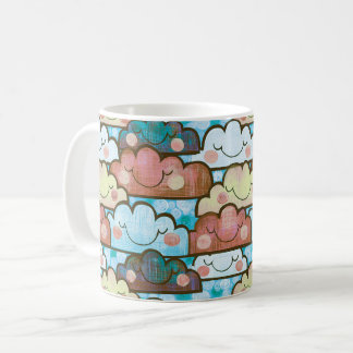 Taza De Café Nubes Sonrientes Coloridas