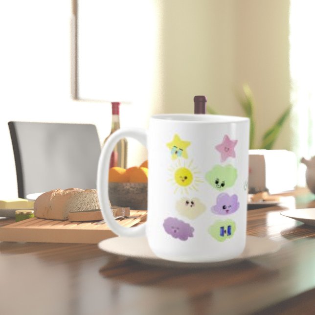 Taza De Café Nubes verdes y moradas, regalo de fiesta de cumple (Subido por el creador)