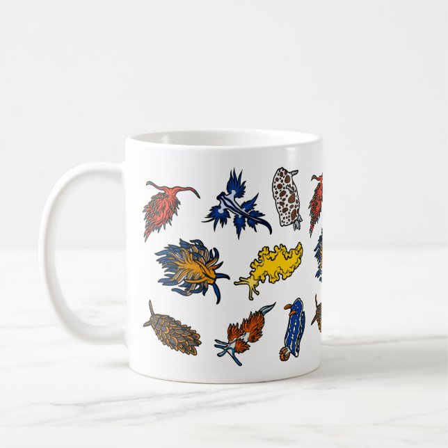 Taza De Café Nudibranch Sea Slugs (Izquierda)