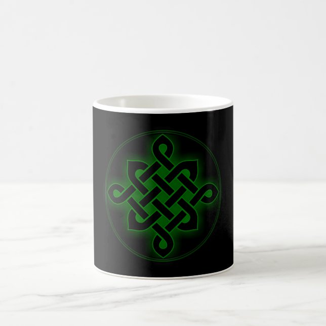 Taza De Café nudo verde celta símbolo místico viking espiritual (Centro)