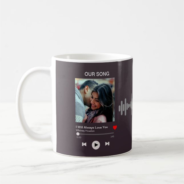 Taza De Café Nuestra canción favorita - Foto Personalizado  (Izquierda)