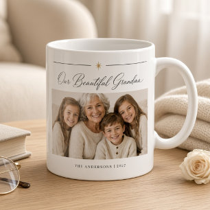 Taza De Café Nuestra Hermosa Abuela Foto Personalizada de los N