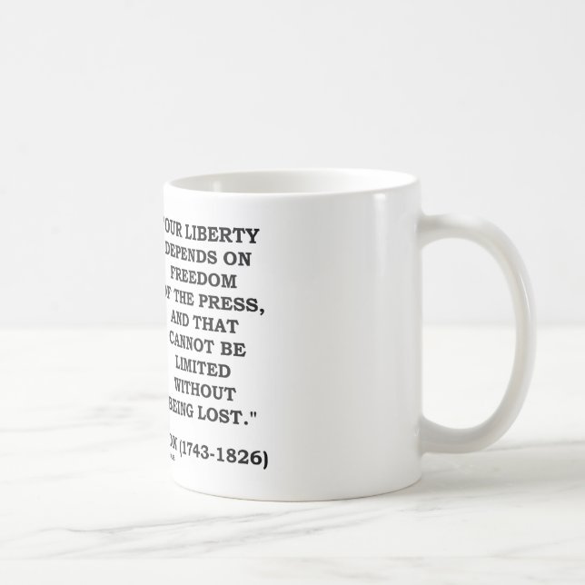 Taza De Café Nuestra libertad depende de la libertad de prensa (Derecha)
