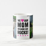 Taza De Café Nuestra mamá roca foto-taza<br><div class="desc">Todos son MOM ROCKS. Usa esta taza para mostrar tu creatividad y compartir tus fotos favoritas de MOM. Nueva MOM. La vieja MAMÁ. Gran MOM. ¡Este es un gran regalo para tu MAMÁ favorito!</div>