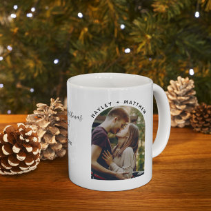 Taza De Café Nuestra primera foto de Navidad comprometida perso