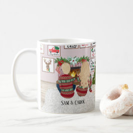 Taza De Café Nuestra primera navidad, casada y morada, señor y 