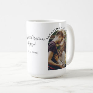 Taza De Café Nuestra primera Navidad comprometida Foto Personal
