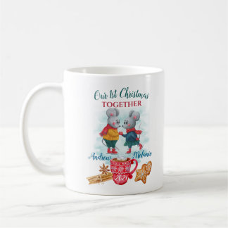 Taza De Café Nuestra primera Navidad juntos lindo personalizado