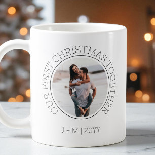 Taza De Café Nuestra Primera Navidad Pareja 2 Foto Minimal Fies