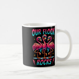 Taza De Café Nuestras Rocas De Reloj Cute Flamingo Familia Vaca