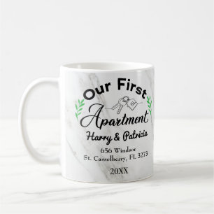 Taza De Café Nuestro primer apartamento 2021 Nombres y direcci