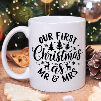 Taza De Café Nuestro Primer Navidad como Regalo de Esposa para