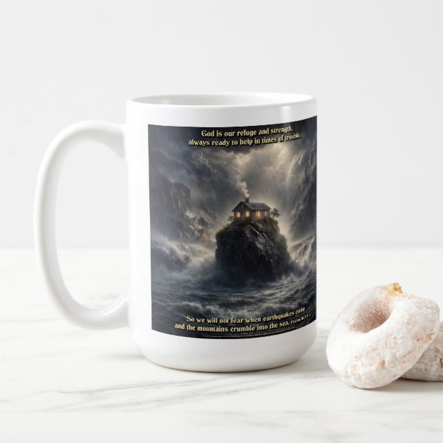 Taza De Café Nuestro refugio y fortaleza (Con donut)