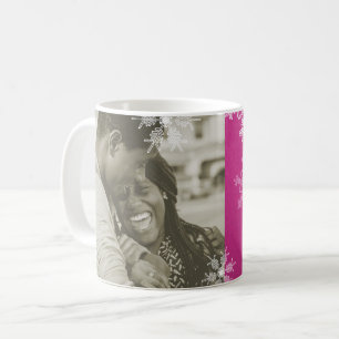 Taza De Café Nuestros primeros copos de nieve rosados de Navida