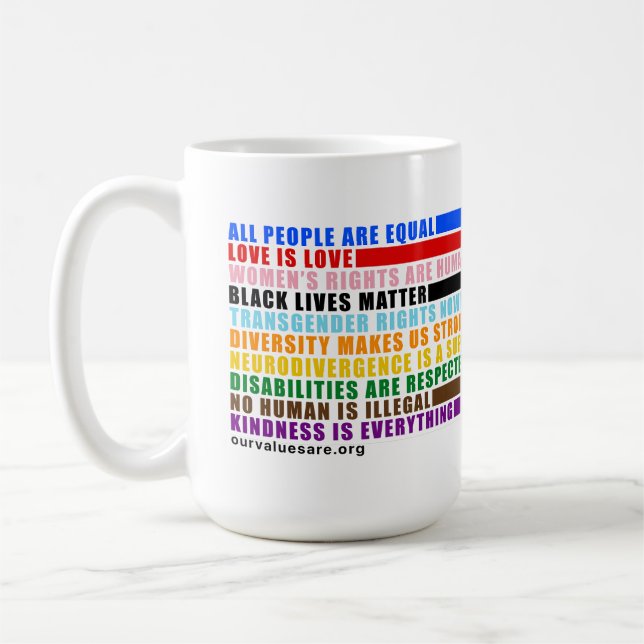 Taza De Café Nuestros valores son (Izquierda)