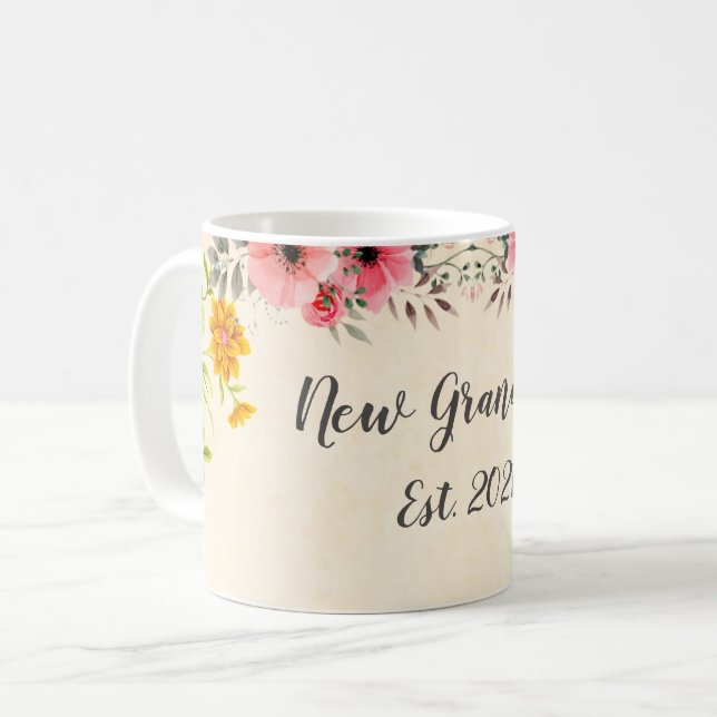 Taza De Café Nueva abuela Este. 2021 Floral decorativa (Anverso izquierdo)