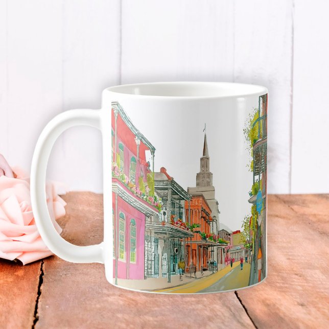 Taza De Café Nueva Orleans Nola Louisiana - Acuarela (Subido por el creador)