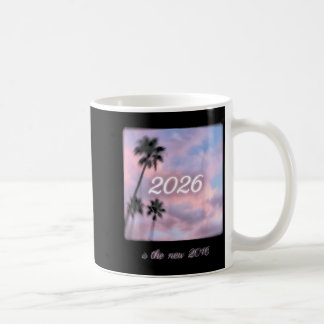 Taza De Café Nueva puesta de sol de palmera retro 2016