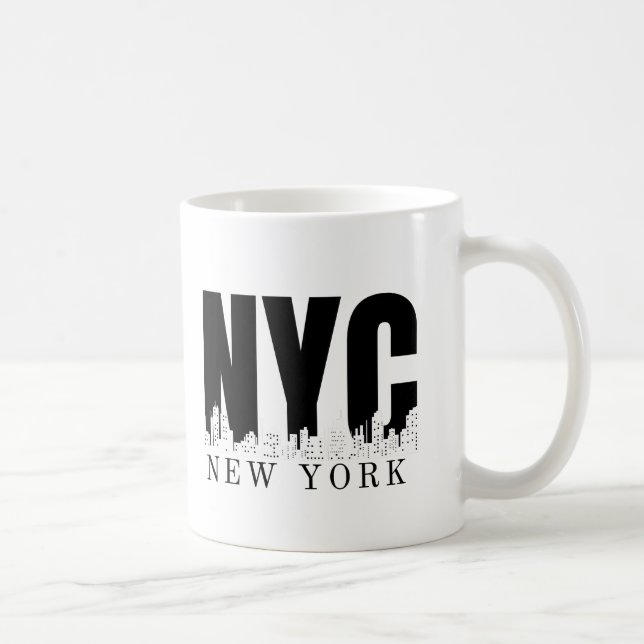 Taza De Café Nueva York City Skyline Retro Style (Derecha)