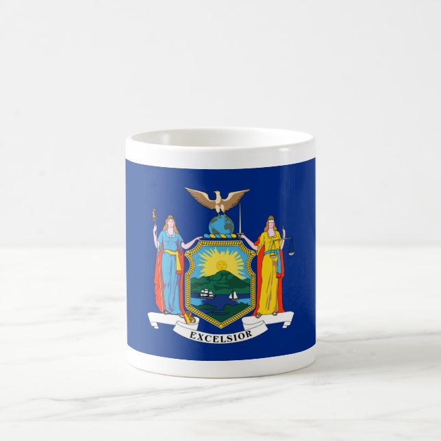 Taza De Café Nueva York: El Estado Imperio, casa de bandera gra (Centro)