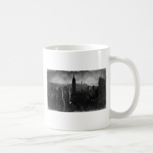 Taza De Café Nueva York en blanco y negro (Derecha)