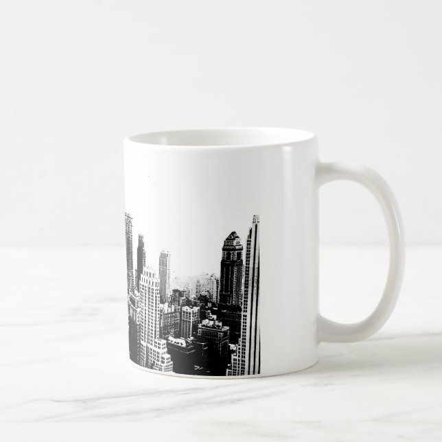 Taza De Café Nueva York en blanco y negro (Derecha)