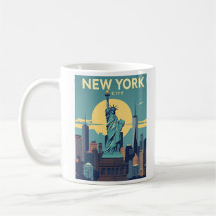 Taza De Café Nueva York Estatua de la Libertad Viaje Viaje