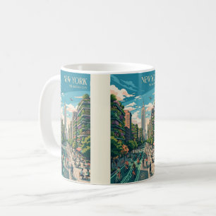 Taza De Café Nueva York La Ciudad Jardín Arte de Póster de Viaj