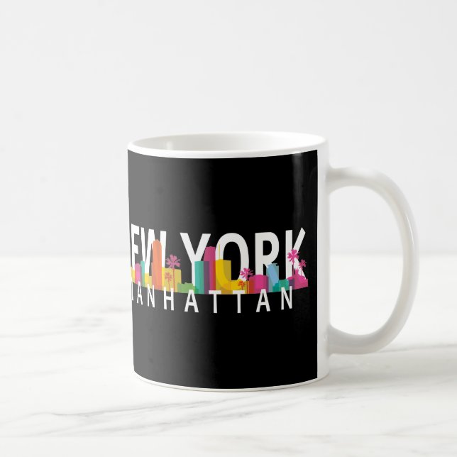Taza De Café Nueva York Manhattan con palmeras (Derecha)