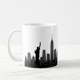 Taza De Café Nueva York Skyline Silhouette Black Elegant Script