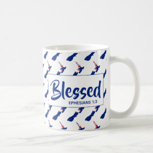 Taza De Café NUEVA ZELANDA  Efesios bendecidos Escritura Cristi