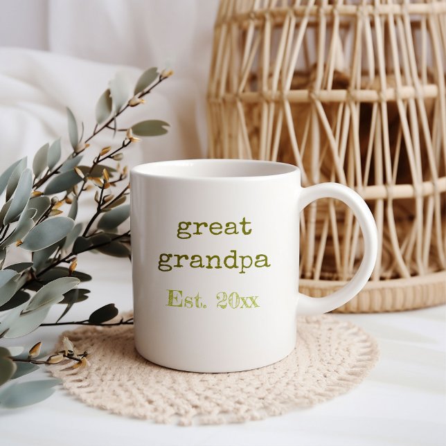 Taza De Café Nuevas estadísticas de natalidad para el abuelo (Great Grandpa baby birth announcement mug)