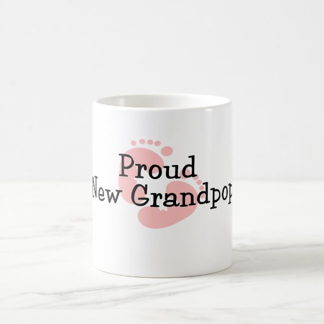 Taza De Café Nuevas huellas orgullosas de la niña de Grandpop (Centro)