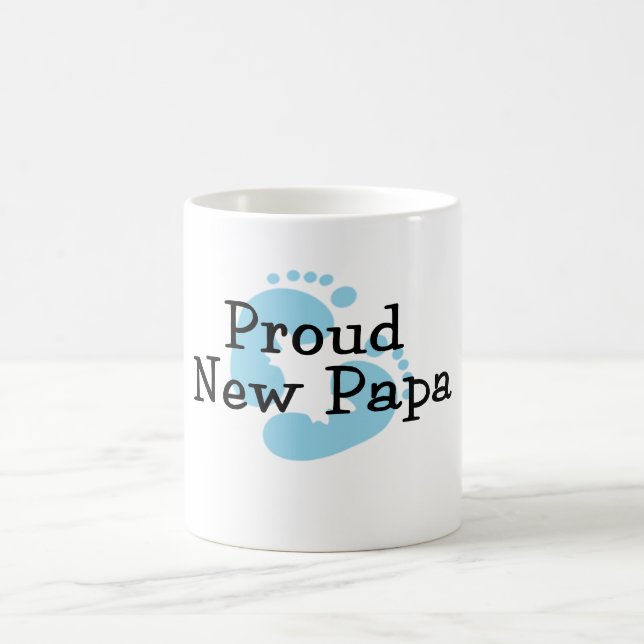 Taza De Café Nuevas huellas orgullosas del bebé de la papá (Centro)