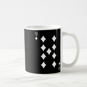 Taza De Café Nueve (9) De Diamantes Tarjeta De Poker Jugando